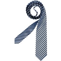 OLYMP Herren Krawatte blau Seide College-Streifen von Olymp