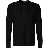 OLYMP Herren Longsleeve schwarz Baumwolle unifarben von Olymp