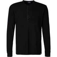 OLYMP Herren Longsleeve schwarz Baumwolle unifarben von Olymp