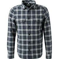 OLYMP Herren Overshirt blau Baumwolle von Olymp