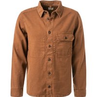 OLYMP Herren Overshirt braun Baumwolle-Leinen von Olymp