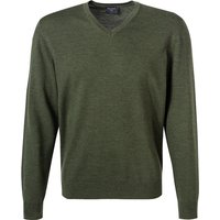 OLYMP Herren V-Pullover grün unifarben von Olymp