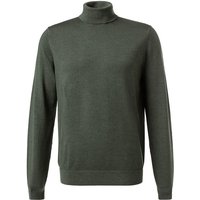 OLYMP Herren Rollkragenpullover grün Wolle unifarben von Olymp