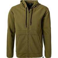 OLYMP Herren Sweatjacke grün Baumwolle unifarben von Olymp