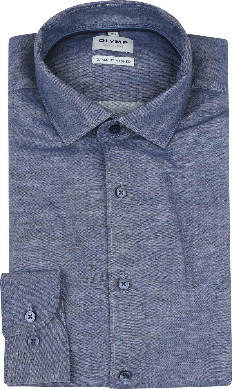 OLYMP Level 5 Hemd Leinen Blend Blau - Größe 40 von Olymp