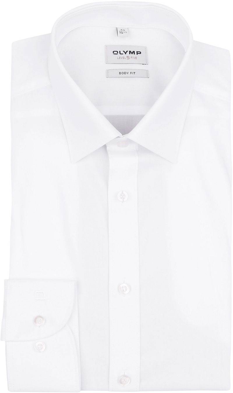 OLYMP Level Five Hemd Extra Lange Ärmel Weiß Body Fit - Größe 43 von Olymp
