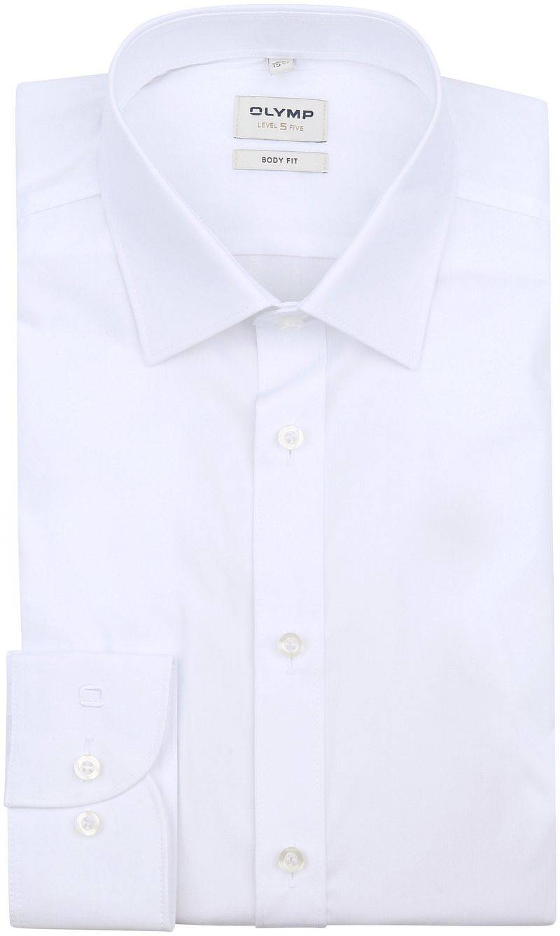 OLYMP Level Five Hemd Weiß Body Fit - Größe 46 von Olymp
