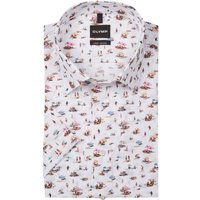 OLYMP Luxor, Comfort Fit, Bügelfreies Kurzarmhemd mit Strand-Print von Olymp