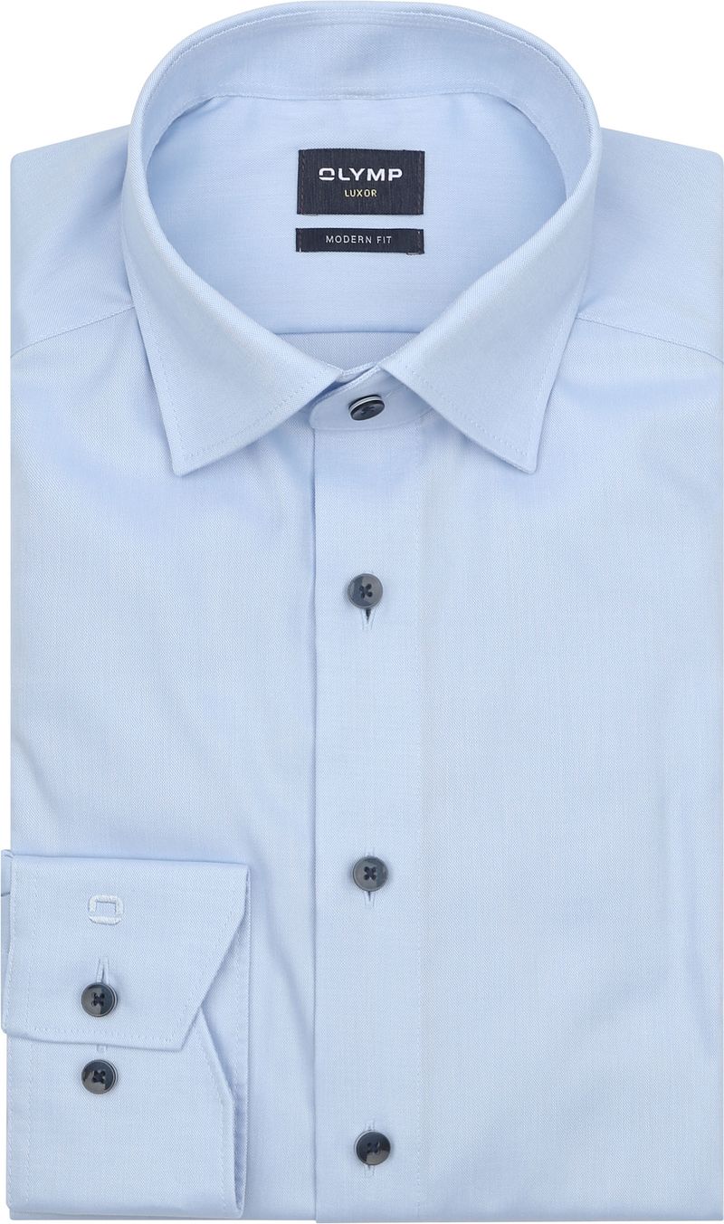 OLYMP Luxor Hemd Contrast Button Hellblau - Größe 41 von Olymp
