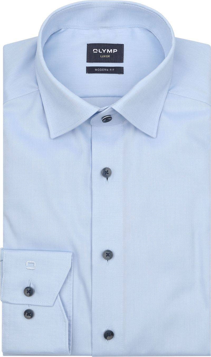 OLYMP Luxor Hemd Contrast Button Hellblau - Größe 41 von Olymp