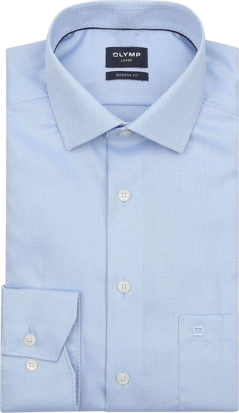 OLYMP Luxor Hemd Diamond Structure Hellblau - Größe 45 von Olymp