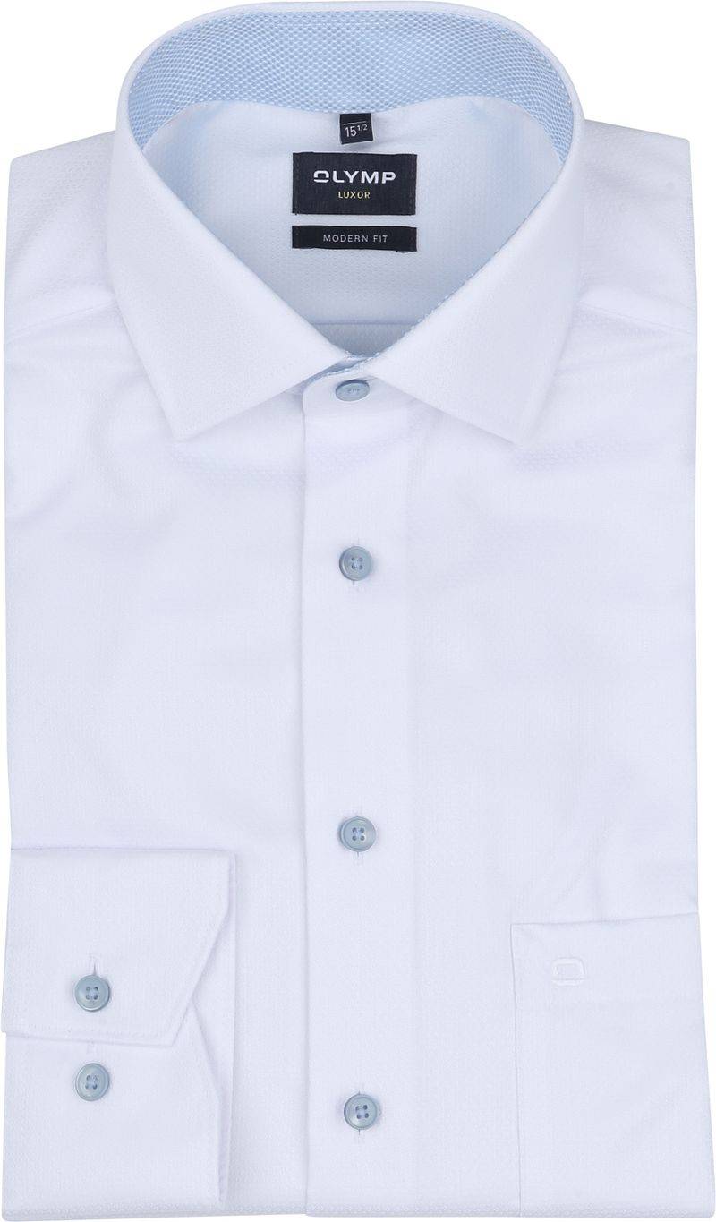 OLYMP Luxor Hemd Diamond Structure Weiß   - Größe 45 von Olymp