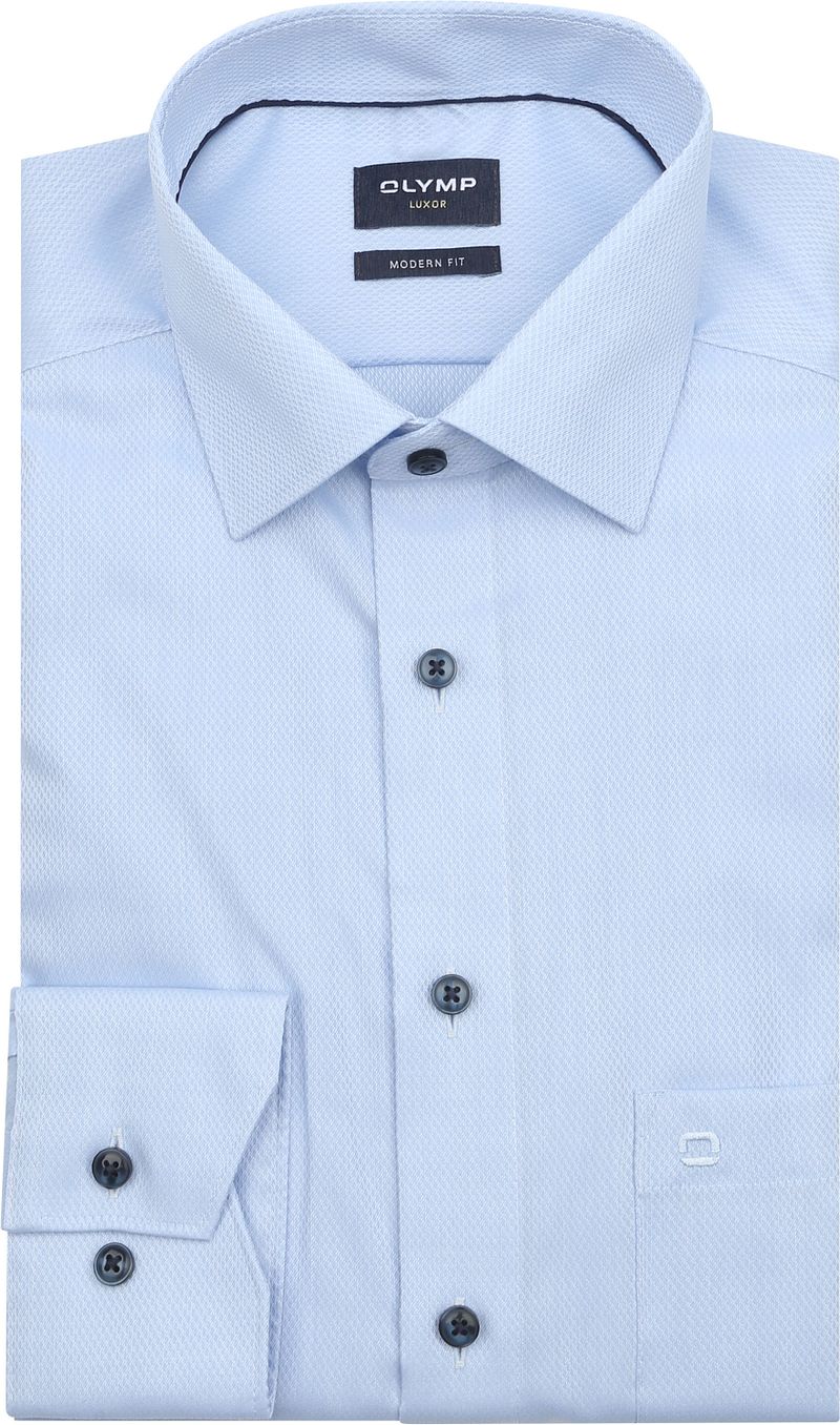OLYMP Luxor Hemd Diamond Twill Hellblau - Größe 41 von Olymp