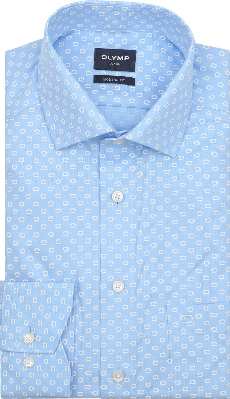 OLYMP Luxor Hemd Druck Logo Blau - Größe 41 von Olymp