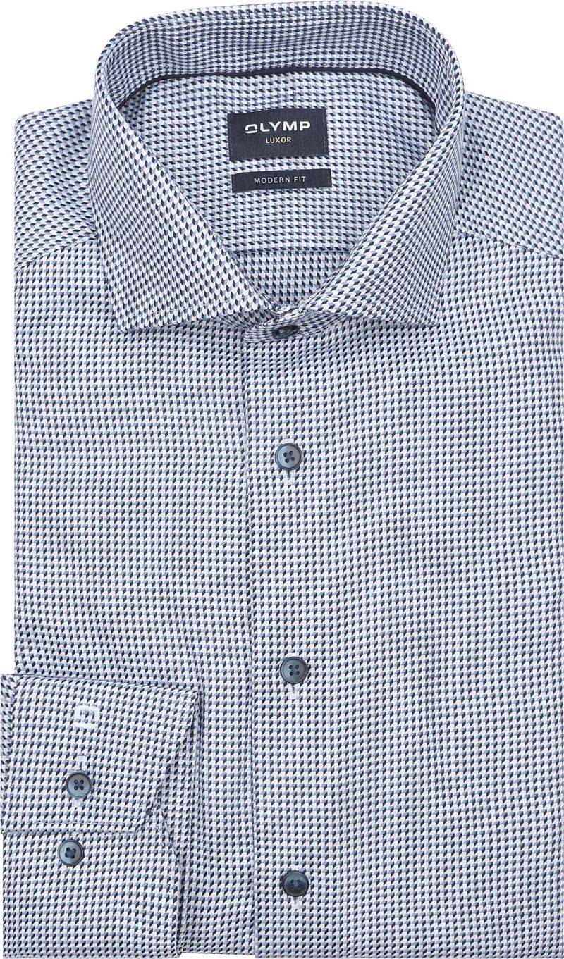 OLYMP Luxor Hemd Druck Structura Blau - Größe 46 von Olymp
