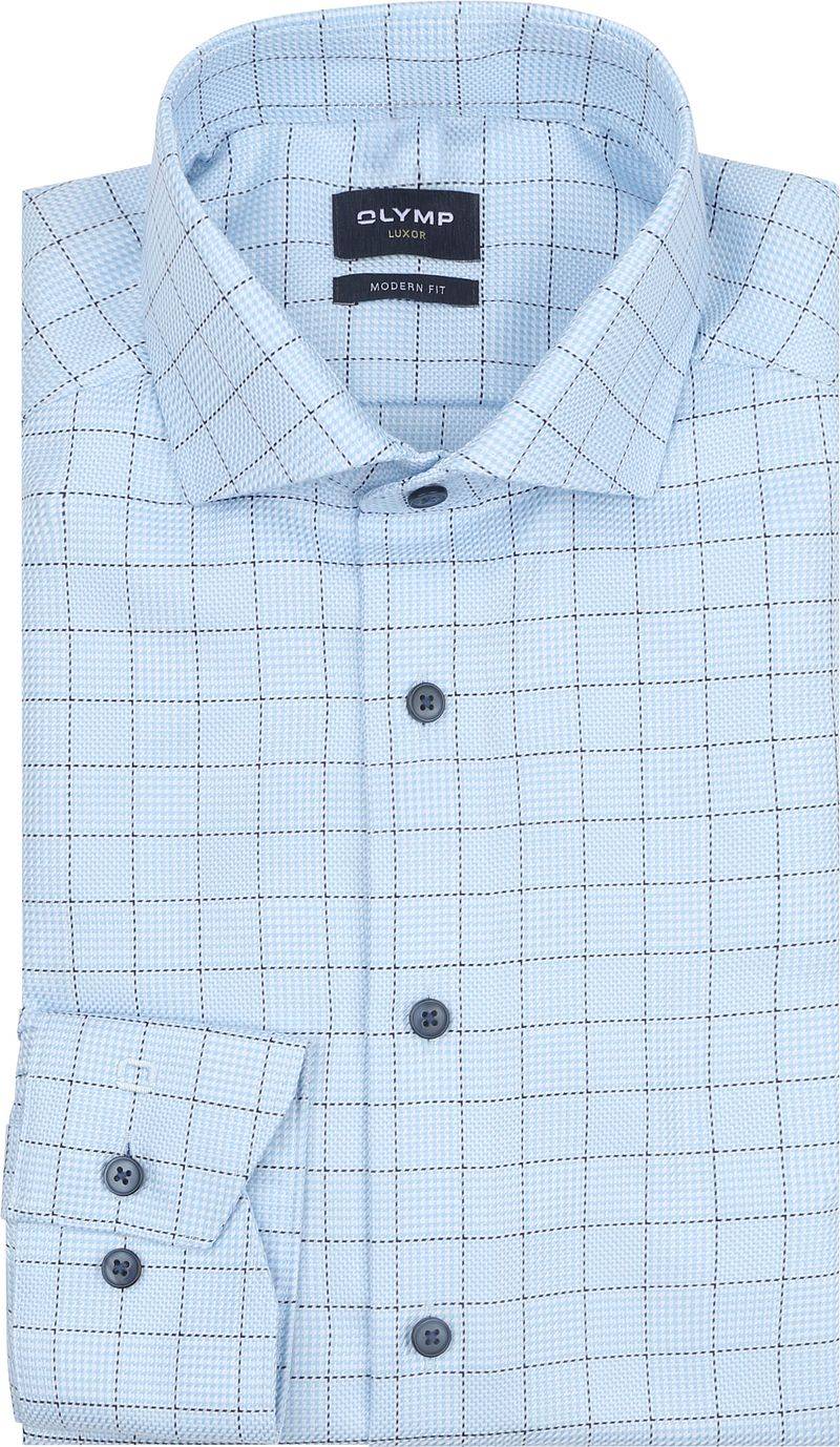 OLYMP Luxor Hemd Extra Long Sleeves Multicheck Blau - Größe 43 von Olymp