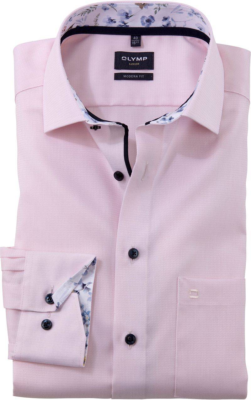 OLYMP Luxor Hemd Structure Rosa - Größe 40 von Olymp