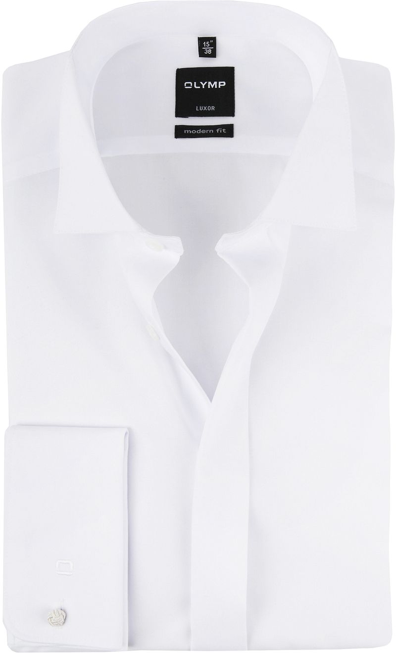 OLYMP Luxor Smoking Weiß Smokinghemd  - Größe 38 von Olymp