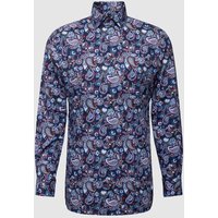 OLYMP Modern Fit Business-Hemd mit Paisley-Muster in Marine, Größe 42 von Olymp