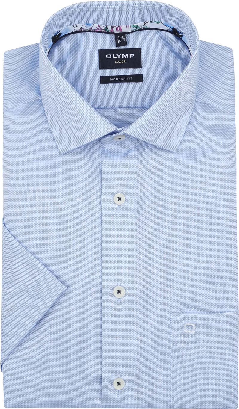 OLYMP Modern-Fit Kurzarm Blau - Größe 45 von Olymp