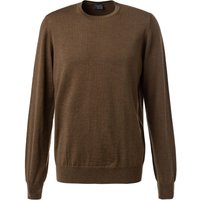 OLYMP Herren Pullover braun Merinowolle unifarben von Olymp