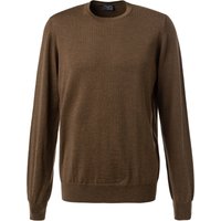 OLYMP Herren Pullover braun Merinowolle unifarben von Olymp