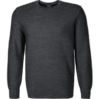 OLYMP Herren Pullover grau Baumwolle unifarben von Olymp