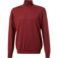 OLYMP Herren Rollkragenpullover rot Merinowolle unifarben von Olymp