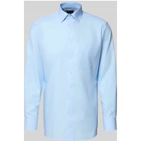 OLYMP Regular Fit Freizeithemd mit Logo-Stitching Modell 'New' in Bleu, Größe 40 von Olymp