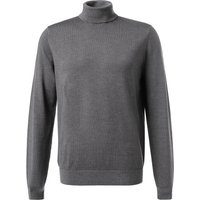 OLYMP Herren Rollkragenpullover grau Wolle unifarben von Olymp