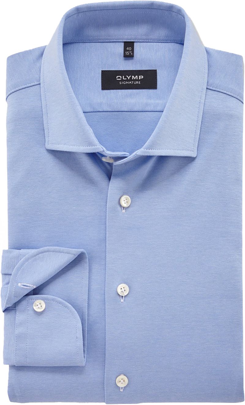 OLYMP Signature Hemd Jersey Hellblau - Größe 44 von Olymp