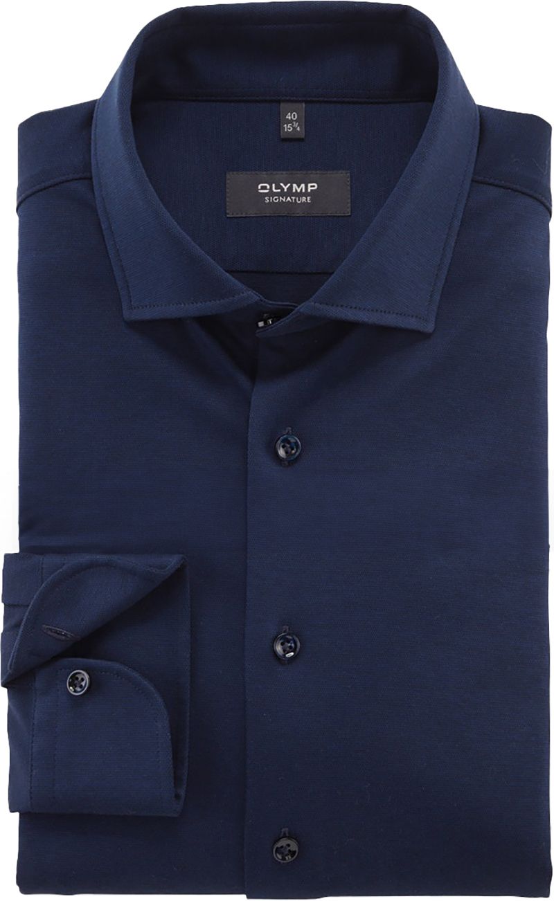 OLYMP Signature Hemd Jersey Navy - Größe 43 von Olymp