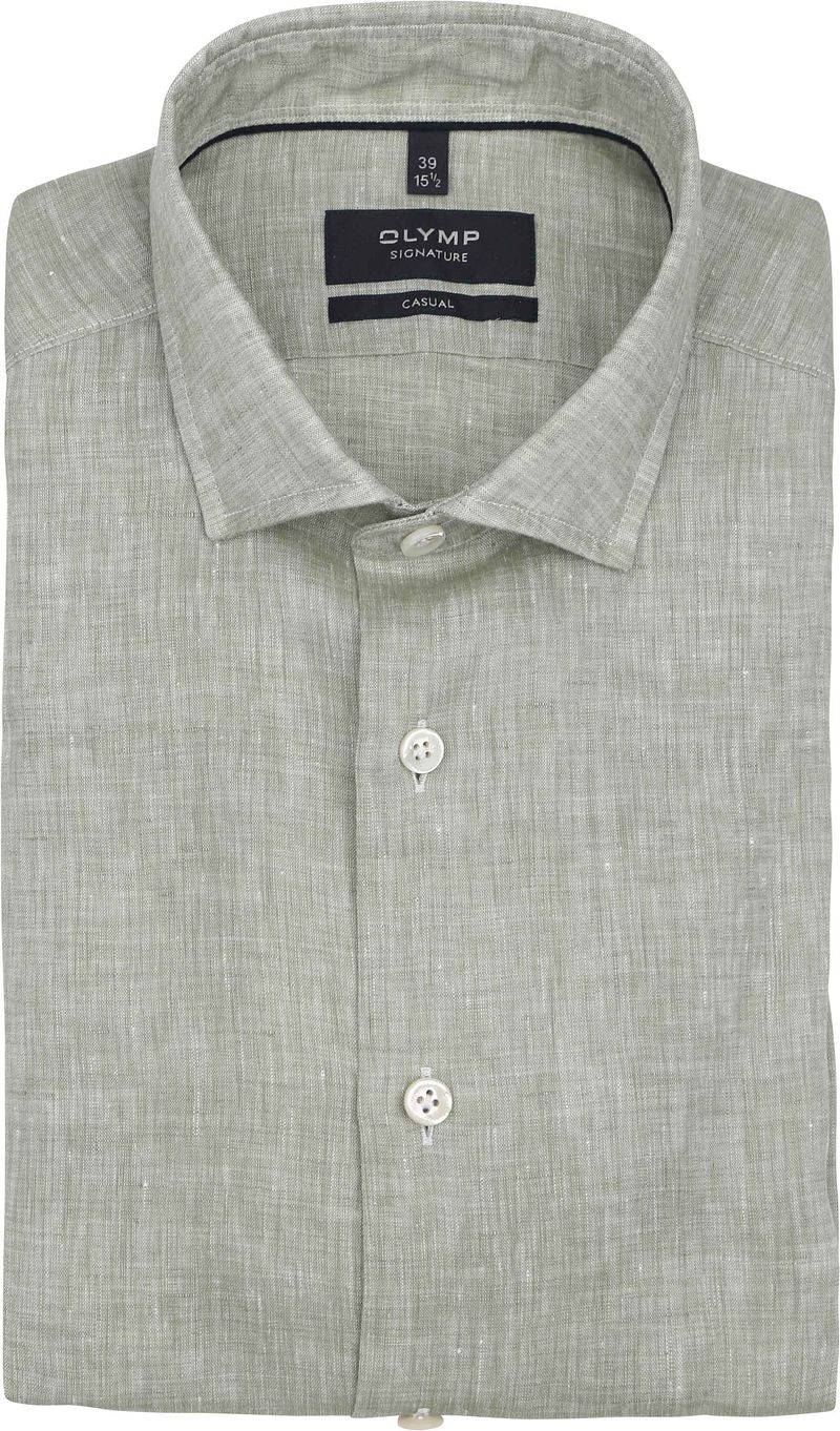 OLYMP Signature Hemd Leinen Hellgrün - Größe 38 von Olymp