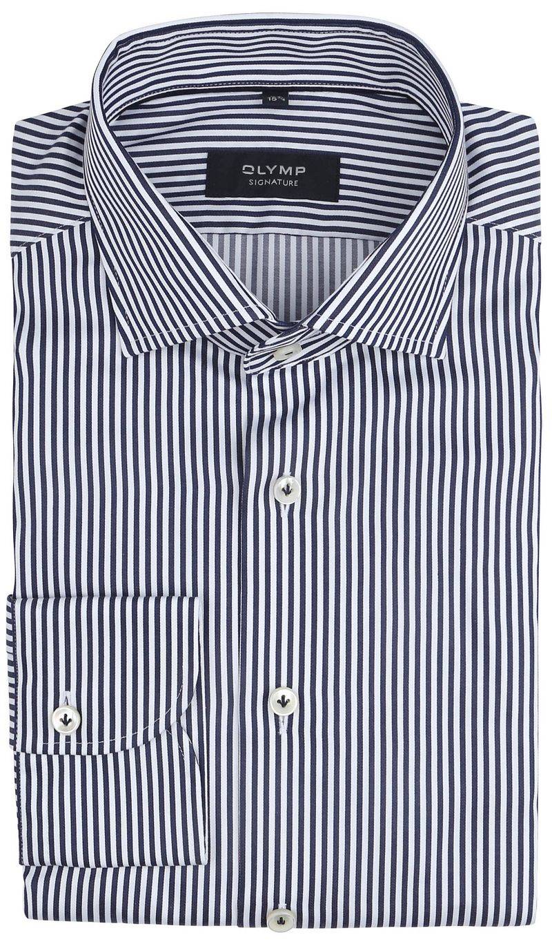 OLYMP Signature Hemd Streifen Blau - Größe 38 von Olymp