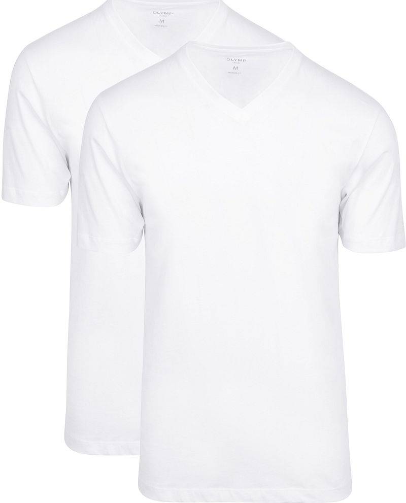 OLYMP T-Shirt/ Unterziehshirt Regular Fit V-Hals 2er Pack - Größe XXL von Olymp