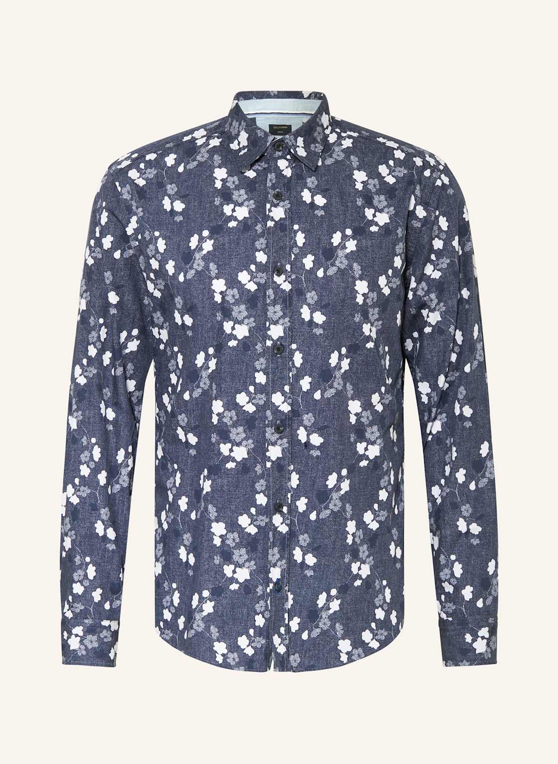 Olymp Hemd Casual Regular Fit In Jeansoptik blau von Olymp