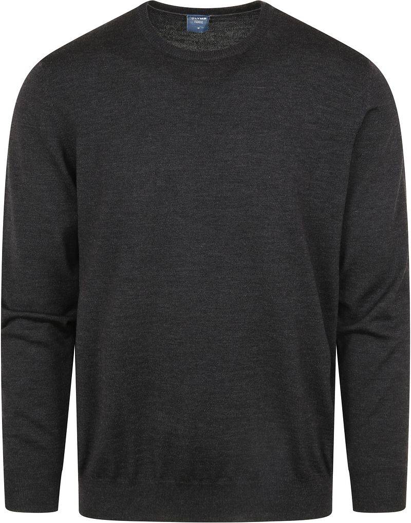 Olymp Pullover O-Hals Wolle Dunkelgrau - Größe S von Olymp