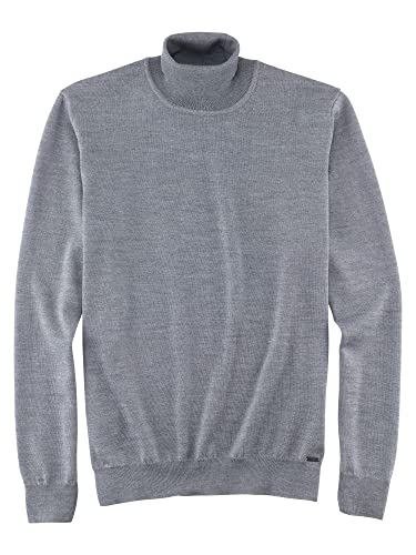 OLYMP Casual Strick Pullover Rollkragen extrafeine Merinowolle grau Größe XXXL von OLYMP