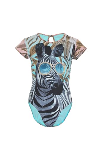 Olympia Badeanzug Animal Print Multicolor Einteiler mit T-Shirt Ärmeln von Olympia