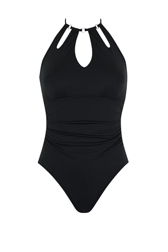 Olympia Badeanzug Unifarben Einteiler mit Neckholder Cut-Out Softschalen tiefer Rücken von Olympia