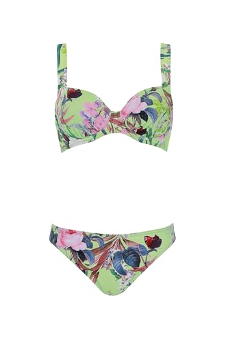 Olympia Bikini Blumenmuster Multicolor Zweiteiler Set mit Bügel verstellbare breite Träger schmaler Slip von Olympia