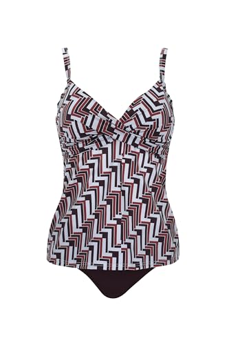 Olympia Tankini Retromuster Multicolor Zweiteiler Set mit Softschalen V-Ausschnitt verstellbare Träger breiter Slip von Olympia