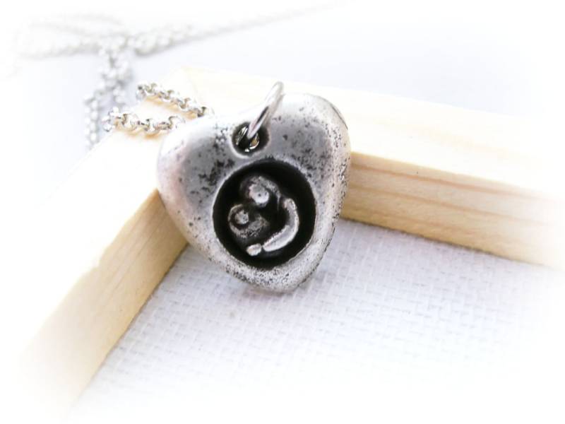 Mutter Und Kind Silber Halskette - Schwangere Frau Anhänger Geschenk Baby Shower Neue Mama Sterling Für von Olympias