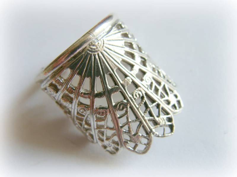 Rüstung Ring Sterling Silber - Spitze Metallring Mond Krone von Olympias