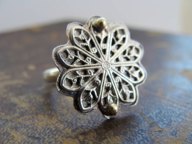 Stern Ring Aus Sterling Silber - Metallarbeit Weihnachten Schmuck von Olympias