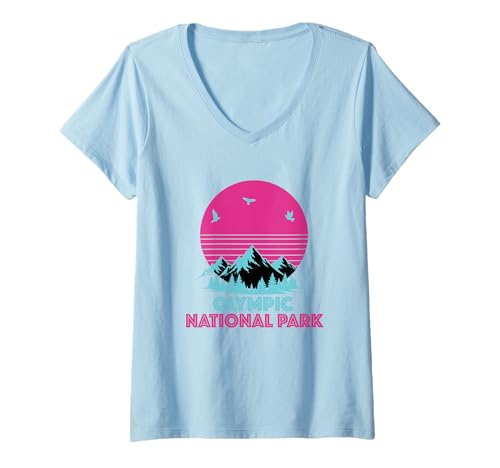 Damen Olympic National Park Washington Souvenir Männer Frauen T-Shirt mit V-Ausschnitt von Olympic National Park Washington