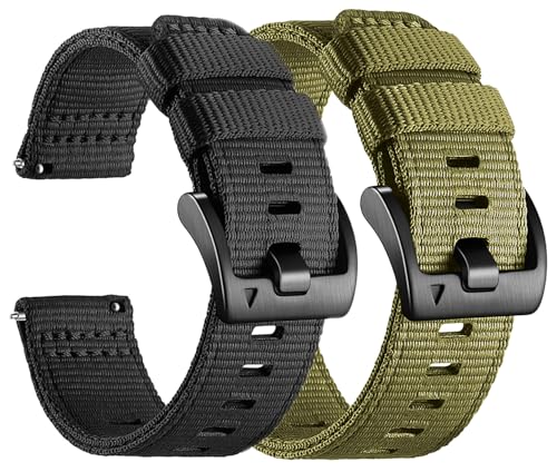 Nylonband für Vivoactive 4 Uhrenarmbänder 45 mm/Garmin Venu 2/3, 22 mm, Schnellverschluss, robustes Sportarmband für Herren, für Forerunner 255/955/265/965, Galaxy Watch 3 45 mm/46 mm/Gear S3 Frontier Nylonband für Vivoactive 4 Uhrenarmbänder 45 mm/Garmin Venu 2/3, 22 mm, Schnellverschluss, robustes Sportarmband für Herren, für Forerunner 255/955/265/965, Galaxy Watch 3 45 mm/46 mm/Gear S3 Frontier von Olytop