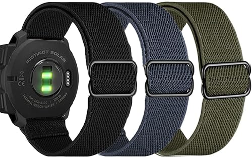 Olytop Solar-Uhrenarmbänder für Garmin Instinct/Instinct 2, 22 mm, weiches, elastisches Nylon, ultraleichtes Armband, dehnbares Ersatzarmband für Herren und Damen, für Garmin Instinct Tactical/Esports von Olytop