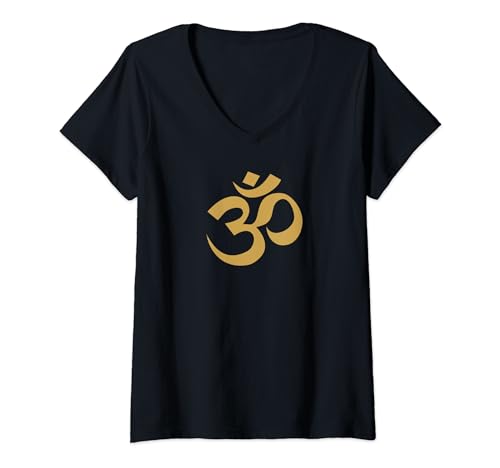 Damen Om-Symbol T-Shirt mit V-Ausschnitt Damen Om-Symbol T-Shirt mit V-Ausschnitt von Om Mantra Symbol Buddhism Hinduism Tees
