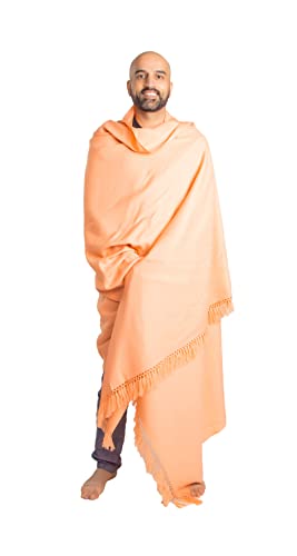 Om Shanti Crafts Meditations-Schal oder Meditationsdecke, Schal/Wickeltuch, Oversize-Schal/Stola. Groß. Unisex., lachsfarben von Om Shanti Crafts